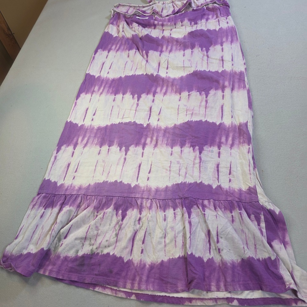 The Childrens Place Girls XL 14 Purple Tie Dye Maxi Dress Ruffle Hem Boho Play - Picture 1 of 6